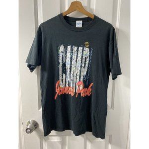 Vintage 90s Womens Large Single Stitch T Shirt Soft Camp Shirt Neon